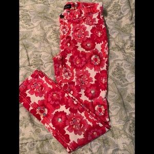 Gorgeous Jeggings by Place. Pink Flower Pattern. Girls Size 12.